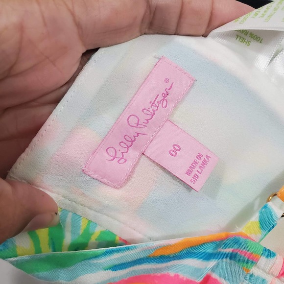 Lilly Pulitzer Linnea Top Blouse Cropped Sleeveless Peplum Cami Women's Size XXS - Picture 11 of 12